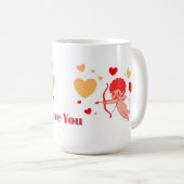 Süßer Cupid mit Bogen und Pfeil Kaffeetasse (VorderseiteRechts)