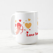 Süßer Cupid mit Bogen und Pfeil Kaffeetasse (Vorderseite Links)