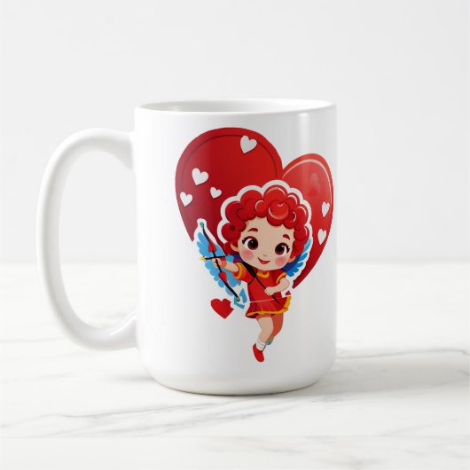 Süßer Cupid mit Bogen und Pfeil Kaffeetasse (Links)