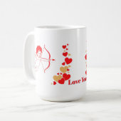 Süßer Cupid mit Bogen und Pfeil Kaffeetasse (Vorderseite Links)