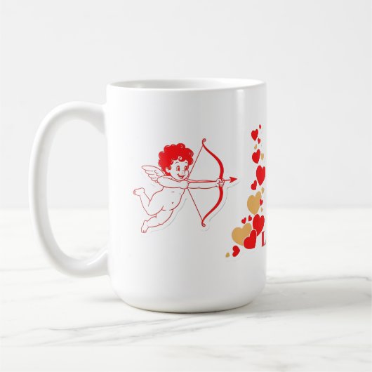 Süßer Cupid mit Bogen und Pfeil Kaffeetasse (Links)