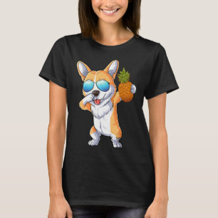 Süßer Dabbing Corgi Hund Ananas Tropische Frucht S T-Shirt