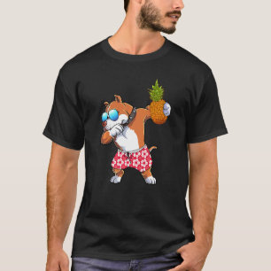 Süßer Dabbing Pitbull Ananas Tropisches Obst Somme T-Shirt