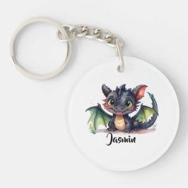 Süßer Dabydrache lächelt Schlüsselanhänger