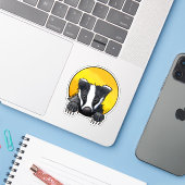 Süßer Dachs Aufkleber (Laptop mit iPhone)