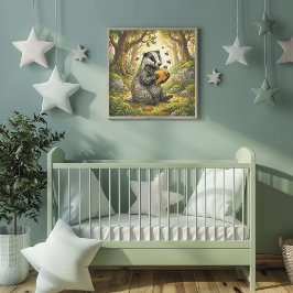 Süßer Dachs Waldtiere Kinderzimmer Poster