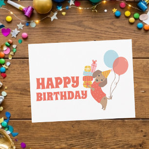 Süßer Dachshund Alles Gute zum Geburtstag Postkarte