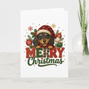 Süßer Dachshund Frohe Weihnachten