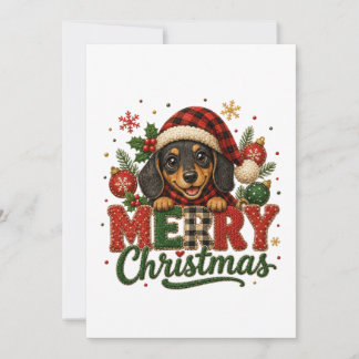 Süßer Dachshund Frohe Weihnachten