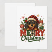 Süßer Dachshund Frohe Weihnachten (Vorne/Hinten)