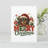 Süßer Dachshund Frohe Weihnachten (Stehend Vorderseite)