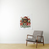 Süßer Dachshund Frohe Weihnachten Wandteppich (Beispiel)