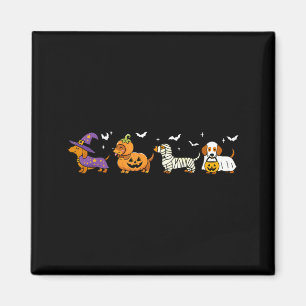 Süßer Dachshund-Geist-Kürbis-Hund-Halloween-Kostüm Magnet