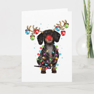 Süßer Dachshund-Hund Lustige Weihnachtsgeschenke Karte