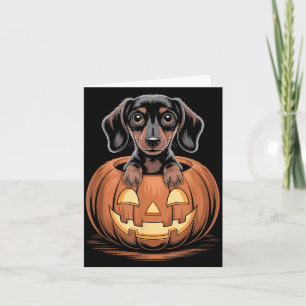 Süßer Dachshund im Kürbis lustiger Wiener Hund Karte