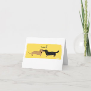 Süßer Dachshund-Kuss Wiener-Hunde-Liebeskarte Karte