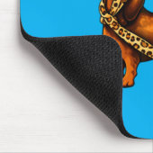 Süßer Dachshund Leopard mit Sonnenbrille Lustig Mousepad (Ecke)