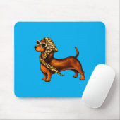 Süßer Dachshund Leopard mit Sonnenbrille Lustig Mousepad (Mit Mouse)