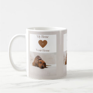 Süßer Dachshund Mein Zuhause ist dein Zuhause Hund Kaffeetasse