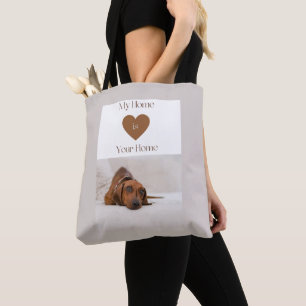 Süßer Dachshund Mein Zuhause ist dein Zuhause Hund Tasche