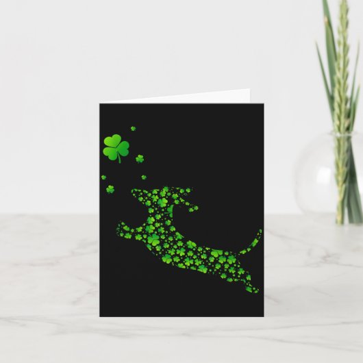 Süßer Dachshund mit irischem Kleeblatt St. Patrick Karte (Vorderseite)