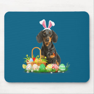 Süßer Dachshund Ostertag Hase Eier Osterkostüm Mousepad