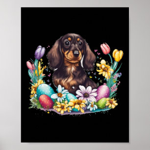 Süßer Dachshund Ostertag Wiener Würstchen Osterei Poster