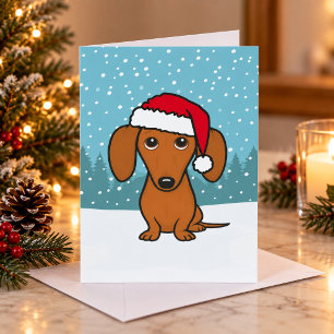 Süßer Dachshund Santa Wiener Dog Weihnachten