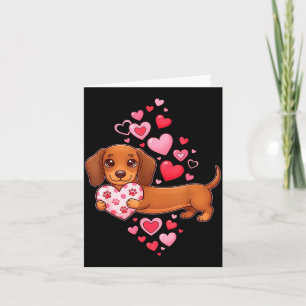 Süßer Dachshund Valentinsherz Lustiger Dachshund W Karte