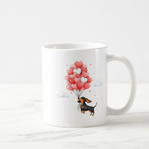 Süßer Dachshund Valentinstag Herz Ballon Hunde Lie Kaffeetasse