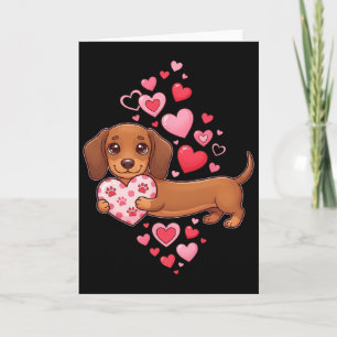 Süßer Dachshund Valentinstag Herz Lustiger Dachshu Karte