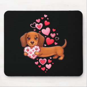 Süßer Dachshund Valentinstag Herz Lustiger Dachshu Mousepad