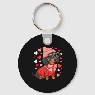 Süßer Dachshund Valentinstag Herzliebhaber Hundema Schlüsselanhänger