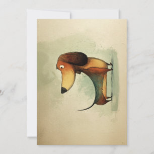 Süßer Dachshund – Verspielte Hunde-Illustration Feiertagskarte