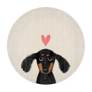 Süßer Dachshund-Welpe mit Herz Schneidebrett