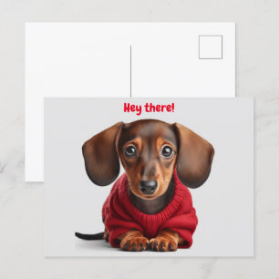 Süßer Dachshund-Welpe  Postkarte