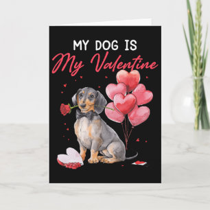 Süßer Dachshund-Welpe Valentinstag Besitzer Mein H Karte