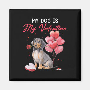 Süßer Dachshund-Welpe Valentinstag Besitzer Mein H Magnet
