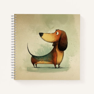 Süßer Dachshund – Whimsische Hundeillustration Notizblock