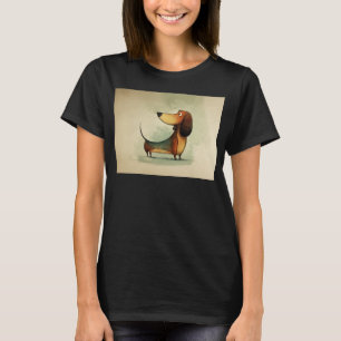 Süßer Dachshund – Whimsische Hundeillustration T-Shirt