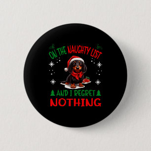 Süßer Dachshund Wiener Doxie Hund Hund Weihnachten Button