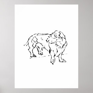 Süßer Dachshund Wursthund – Personalisierte Kunst Poster