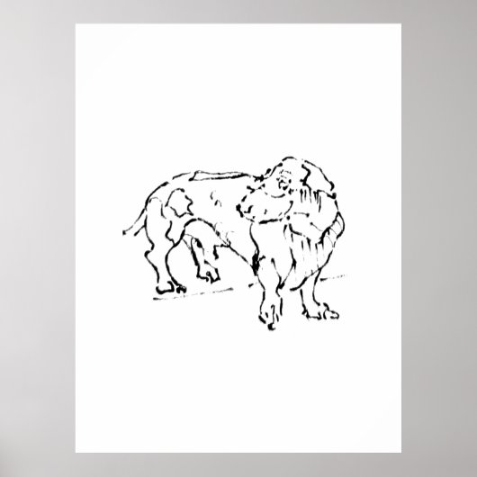 Süßer Dachshund Wursthund – Personalisierte Kunst Poster (Vorne)