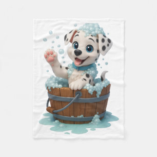 Süßer Dalmatiner-Welpe in der Badewanne-Fleece-Dec Fleecedecke