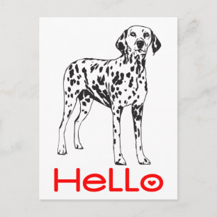Süßer Dalmatiner-Welpenhund Hallo Ich denke an Dic Postkarte