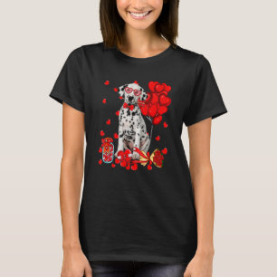 Süßer Dalmatinerhund Lustiger Herz Valentinstag Hu T-Shirt