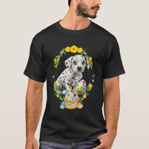Süßer dalmatinischer Hund Dalmation Welpe Florales T-Shirt