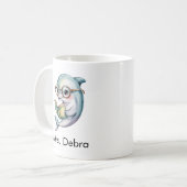 Süßer Delfin liest ein Buch - individuell Kaffeetasse (Vorderseite Links)