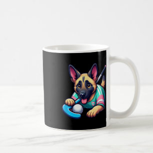 Süßer deutscher Schäferhund Feldhockey Welpen Mask Kaffeetasse
