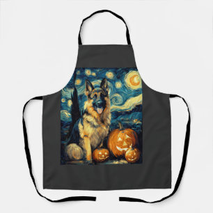 Süßer Deutscher Schäferhund Halloween Jack O Lante Schürze